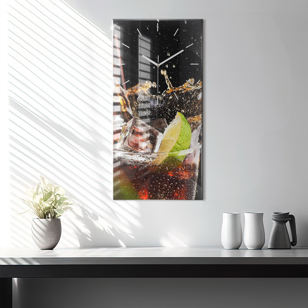 Modern vertical wall clock Drink with ice