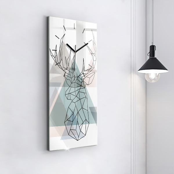 Modern vertical wall clock Reindeer Scandinavian style