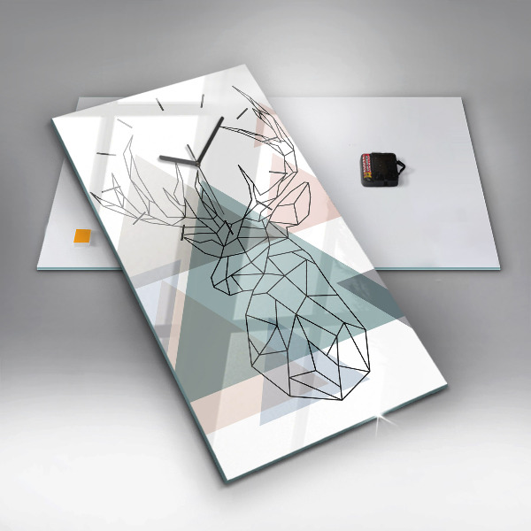 Modern vertical wall clock Reindeer Scandinavian style