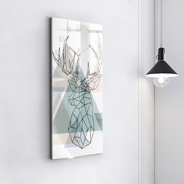 Modern vertical wall clock Reindeer Scandinavian style