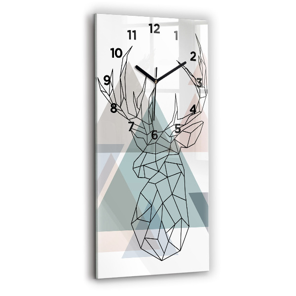 Modern vertical wall clock Reindeer Scandinavian style