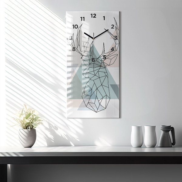 Modern vertical wall clock Reindeer Scandinavian style
