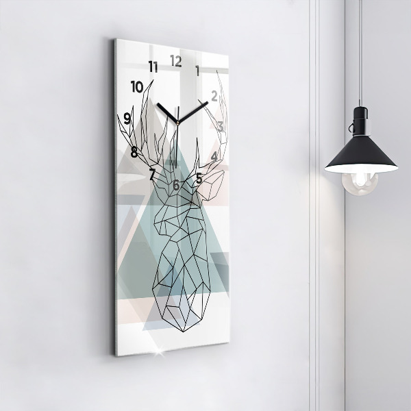 Modern vertical wall clock Reindeer Scandinavian style
