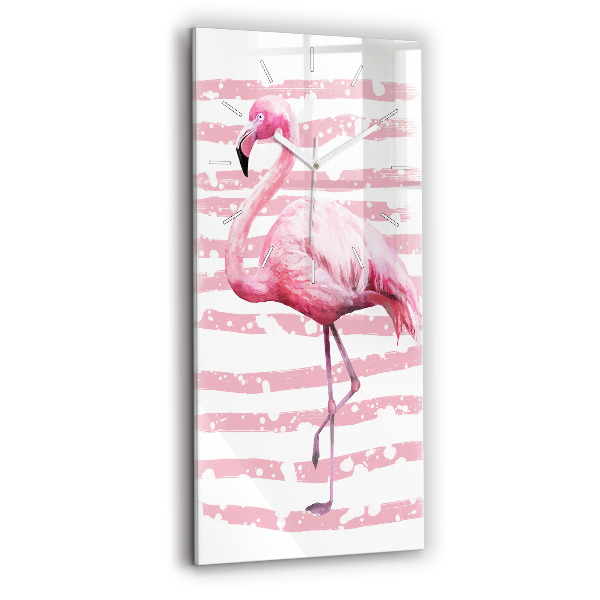 Modern vertical wall clock Flamingo Graphic