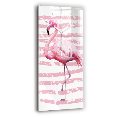 Modern vertical wall clock Flamingo Graphic