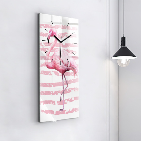 Modern vertical wall clock Flamingo Graphic