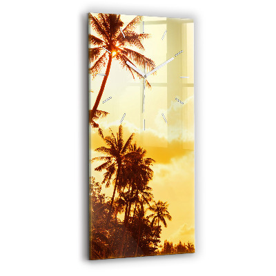 Modern vertical wall clock Sunny palm trees