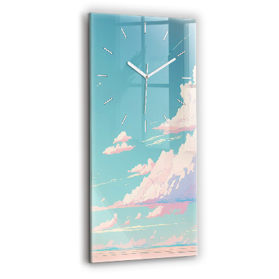 Modern vertical wall clock Pastel color of the sky