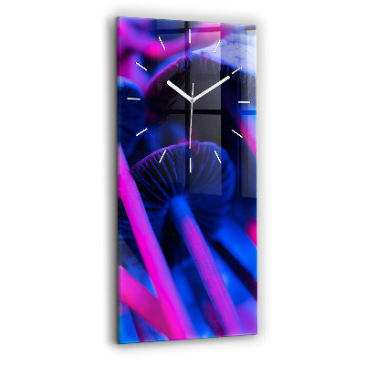 Modern vertical wall clock Magic colorful mushrooms