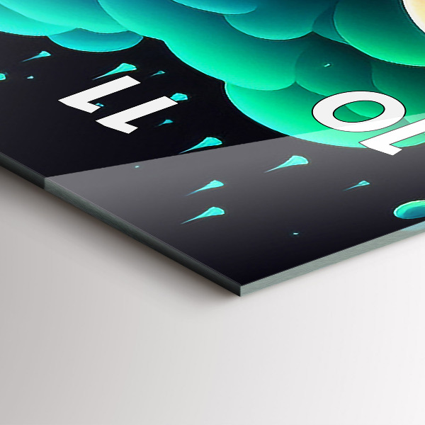 Modern vertical wall clock Neon mushrooms