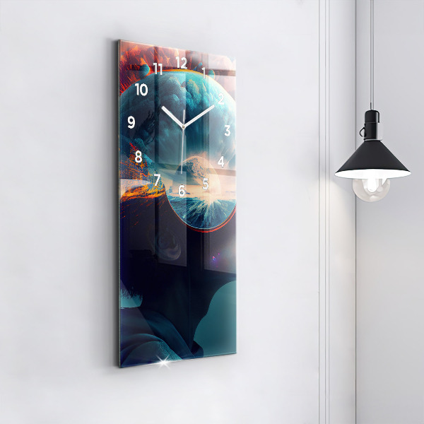 Modern vertical wall clock Futuristic world