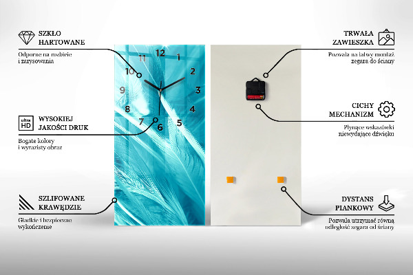 Modern vertical wall clock Waterfall Landscape Iceland