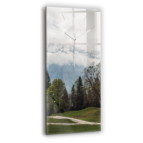 Modern vertical wall clock Mountain view
