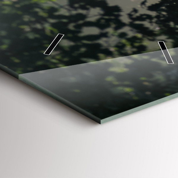 Modern vertical wall clock Forest road and streaks of sunlight