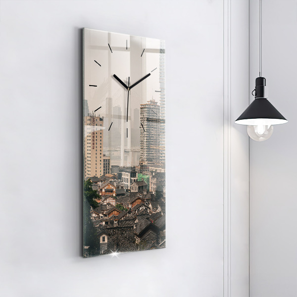 Modern vertical wall clock Chongqing Old Town