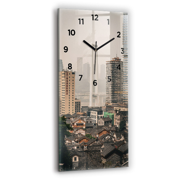 Modern vertical wall clock Chongqing Old Town