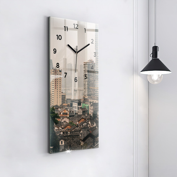 Modern vertical wall clock Chongqing Old Town