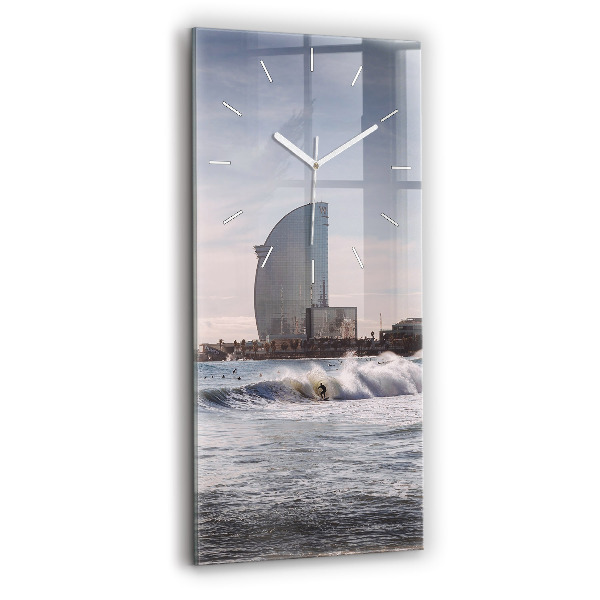 Modern vertical wall clock Barcelona Surfer