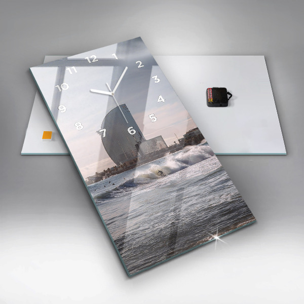 Modern vertical wall clock Barcelona Surfer