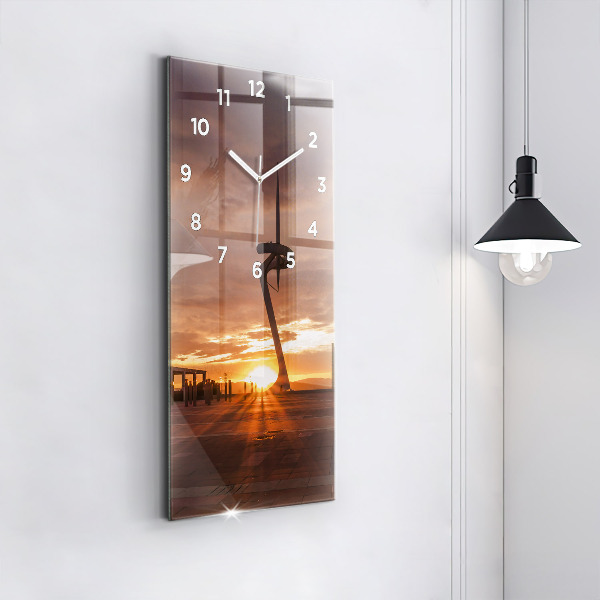 Modern vertical wall clock Barcelona Olympic Park