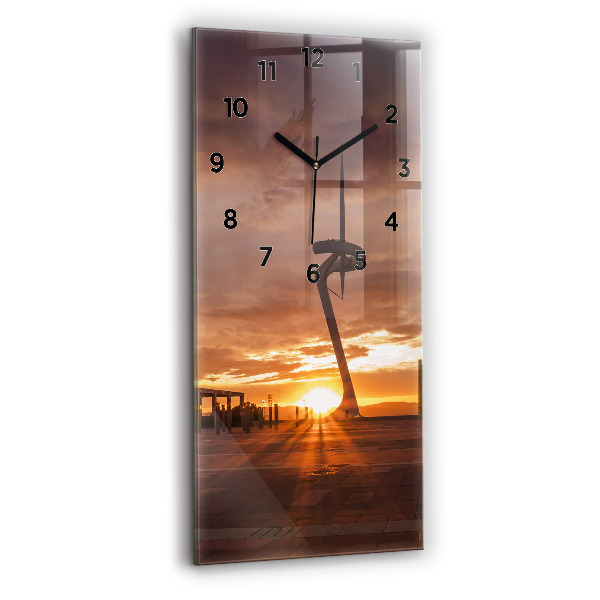 Modern vertical wall clock Barcelona Olympic Park