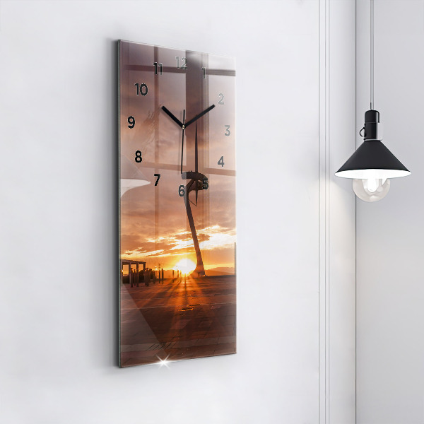 Modern vertical wall clock Barcelona Olympic Park