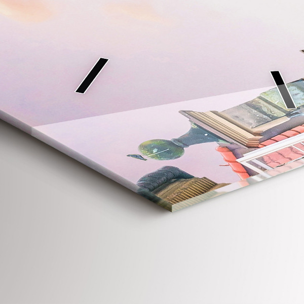 Modern vertical wall clock Old Town in Warsaw