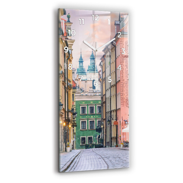 Modern vertical wall clock Old Town in Warsaw