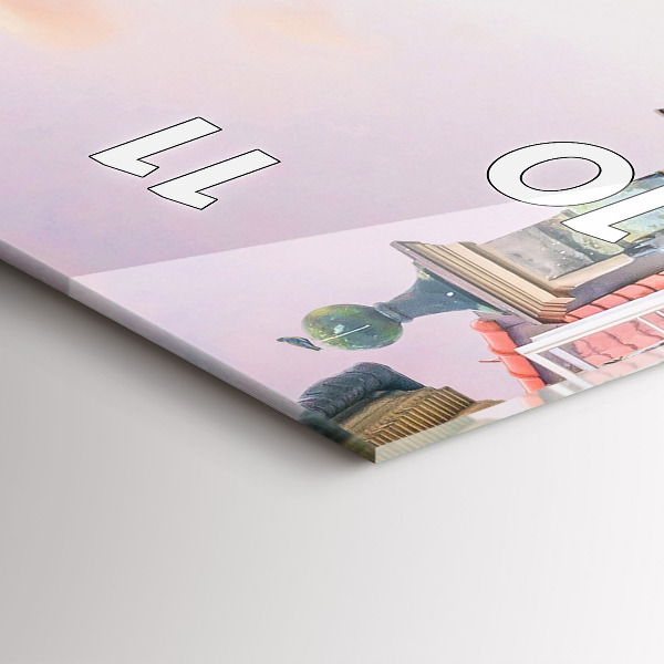 Modern vertical wall clock Old Town in Warsaw