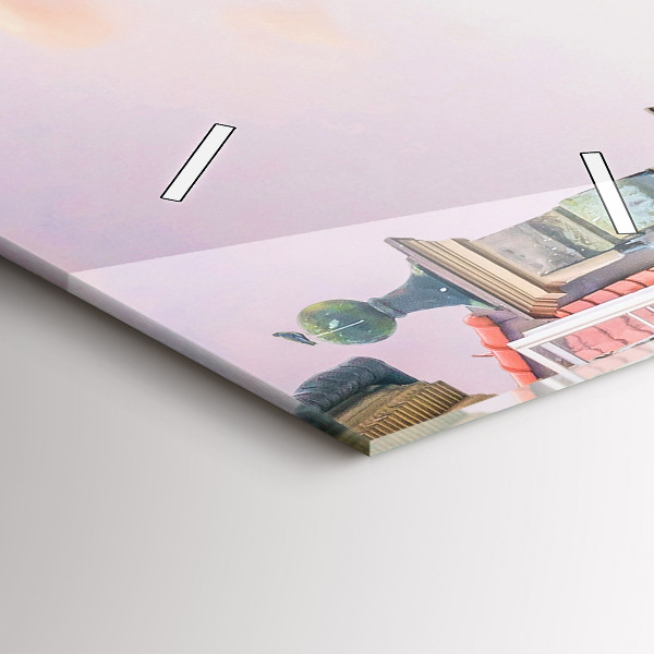 Modern vertical wall clock Old Town in Warsaw