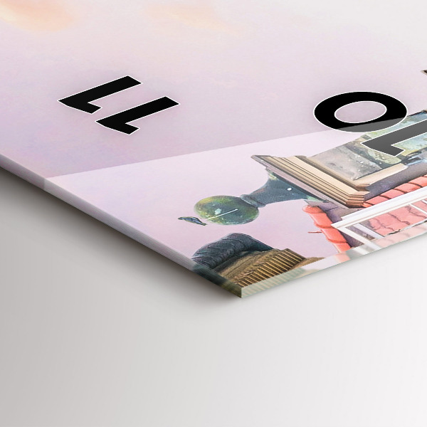 Modern vertical wall clock Old Town in Warsaw