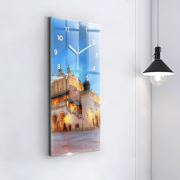 Modern vertical wall clock Main Market Square in Krakow