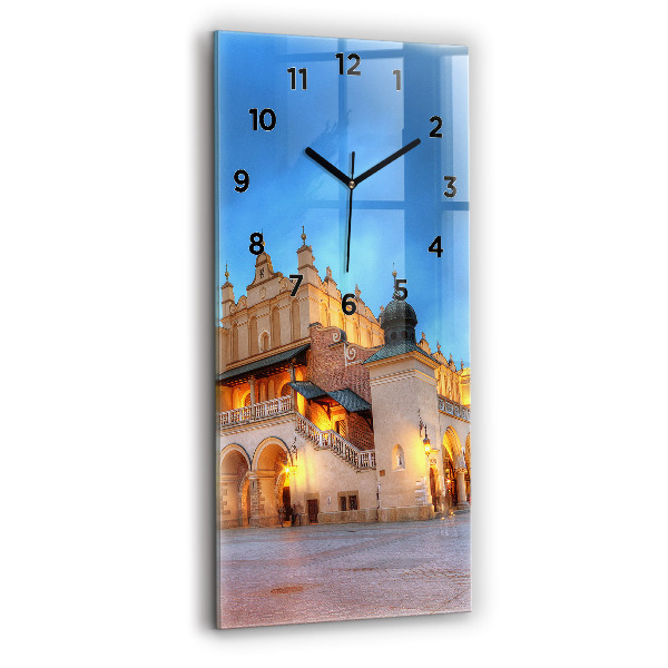 Modern vertical wall clock Main Market Square in Krakow