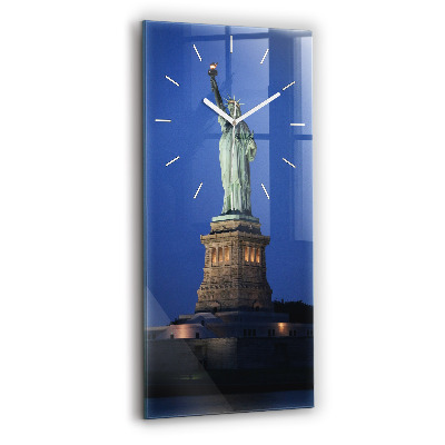 Modern vertical wall clock Statue of Liberty New York