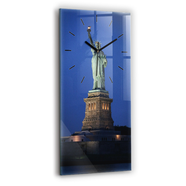Modern vertical wall clock Statue of Liberty New York
