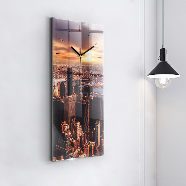 Modern vertical wall clock Panorama of the city west