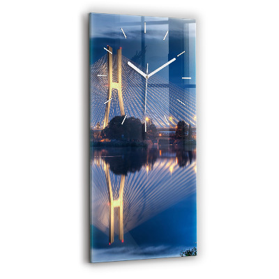 Modern vertical wall clock Rędziński Bridge Wrocław