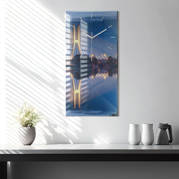 Modern vertical wall clock Rędziński Bridge Wrocław