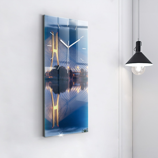 Modern vertical wall clock Rędziński Bridge Wrocław