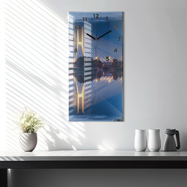 Modern vertical wall clock Rędziński Bridge Wrocław