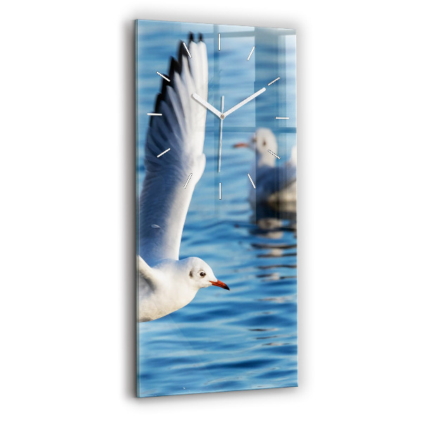 Modern vertical wall clock Seagulls in Gdynia