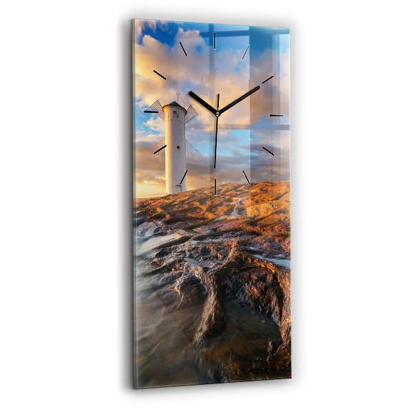 Modern vertical wall clock The Lighthouse and the Baltic Sea