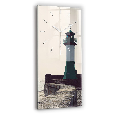 Modern vertical wall clock The lighthouse and the sea