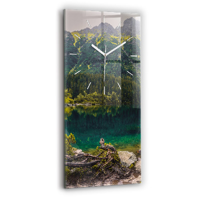 Modern vertical wall clock Morskie Oko in the Tatra Mountains