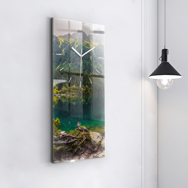 Modern vertical wall clock Morskie Oko in the Tatra Mountains