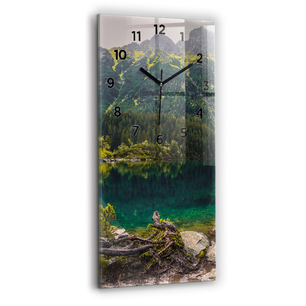 Modern vertical wall clock Morskie Oko in the Tatra Mountains
