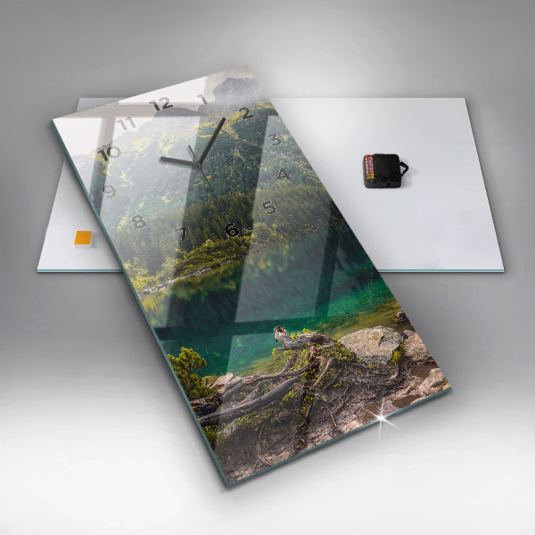Modern vertical wall clock Morskie Oko in the Tatra Mountains