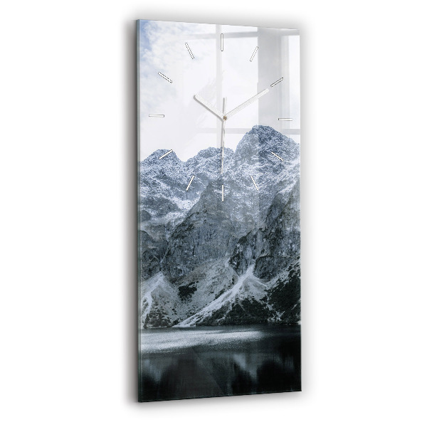 Modern vertical wall clock Morskie Oko in the Tatra Mountains