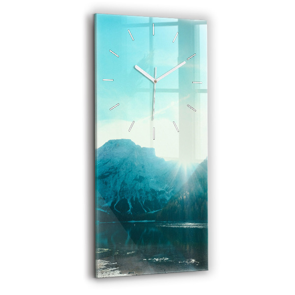 Modern vertical wall clock Mountain and river in Poland