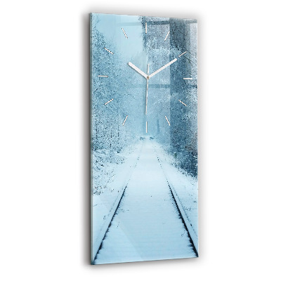 Modern vertical wall clock Deer on the tracks